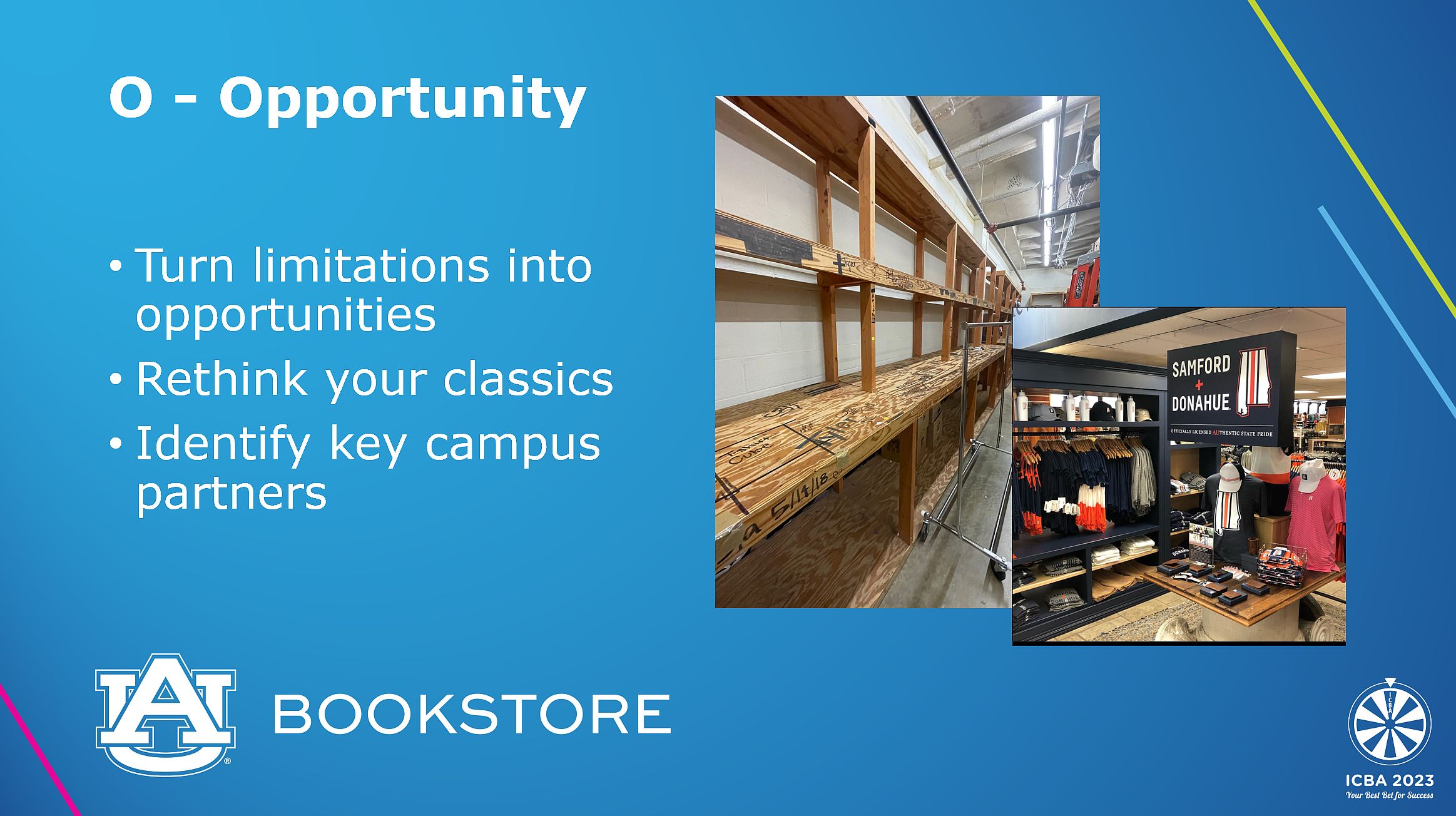 Slide from Auburn University Bookstore ICSR presentation on "Opportunity"