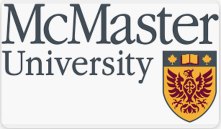 McMaster University logo, red bird on golden shield