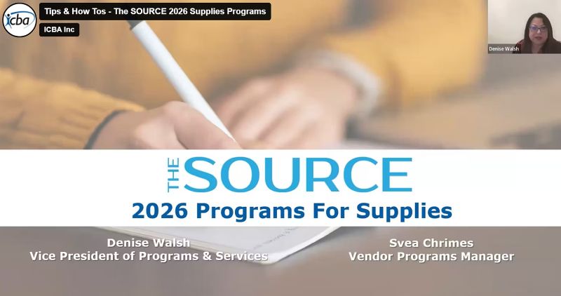 Screencap of The SOURCE Supplies webinar deck shpwing a hand writing and also The SOURCE logo
